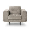 SESSEL Venezia mit Metallbeinen, beige, 112 cm - Beige/Schwarz, Holzwerkstoff/Metall (112/85/94cm) - Beautysofa