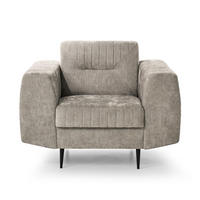 SESSEL Venezia mit Metallbeinen, beige, 112 cm - Beige/Schwarz, Holzwerkstoff/Metall (112/85/94cm) - Beautysofa