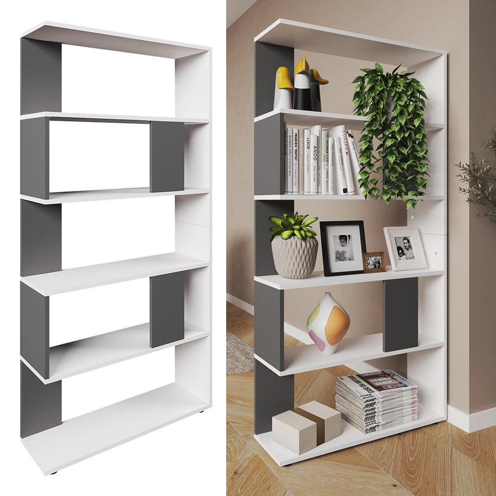 RAUMTEILER Anthrazit 80 x 162.6 cm - Anthrazit/Weiß, Holzwerkstoff (80/162.6/23.6cm) - Vicco