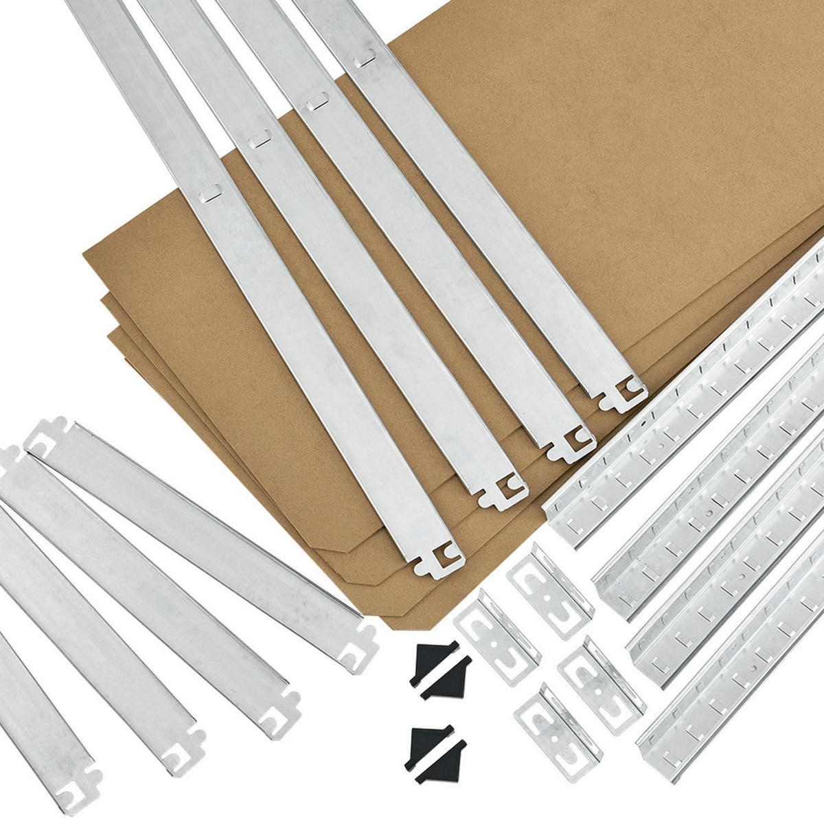 LAGERREGAL Basic 180x90x40 cm (4er-Set) - Silberfarben, Metall (90/180/40cm) - Juskys