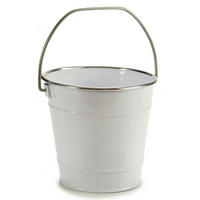 BLUMENTOPF Eimerform Verzinkt Weiß Ø 16 cm - Weiß, Metall (16/23.5cm)