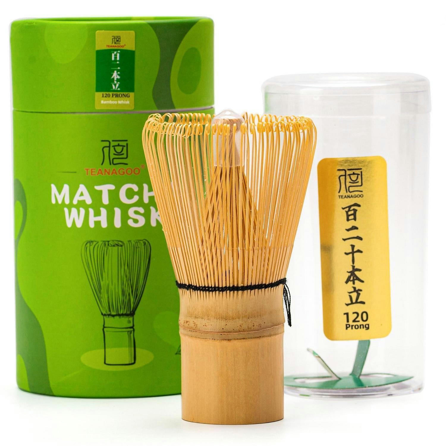 MATCHA-BESEN-SET Bambus 120 Zinken - Braun, Naturmaterialien (6/6/10.8cm)