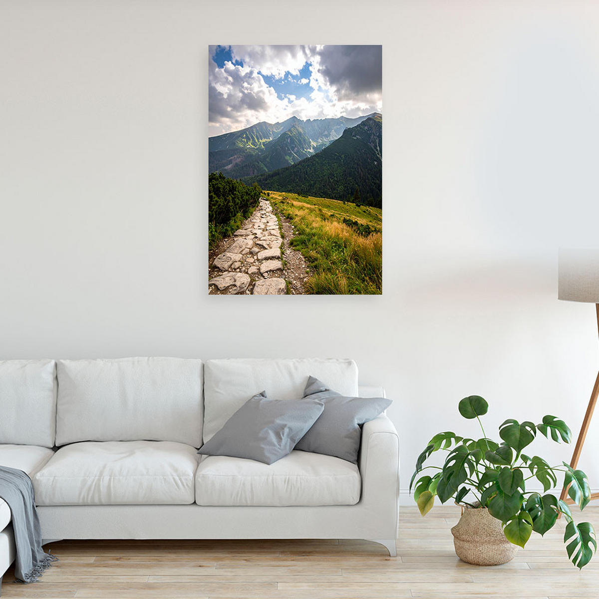 BILDER, Kasprowy Wierch Berglandschaft Natur - Grün, Textil (40/60cm) - Feeby