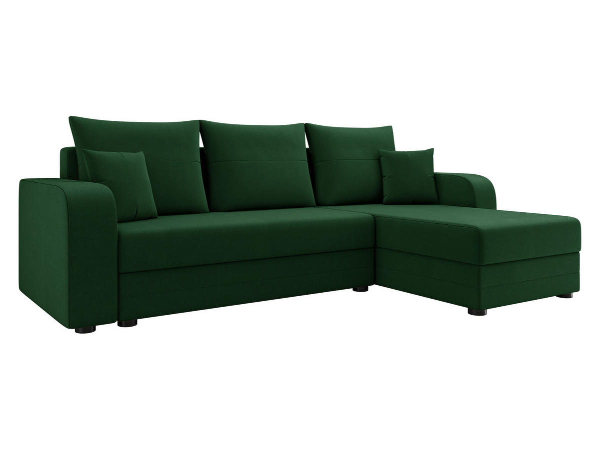 ECKSOFA Hewlet Bis - Schwarz/Grün, Holz/Kunststoff (237/139cm) - MIRJAN24