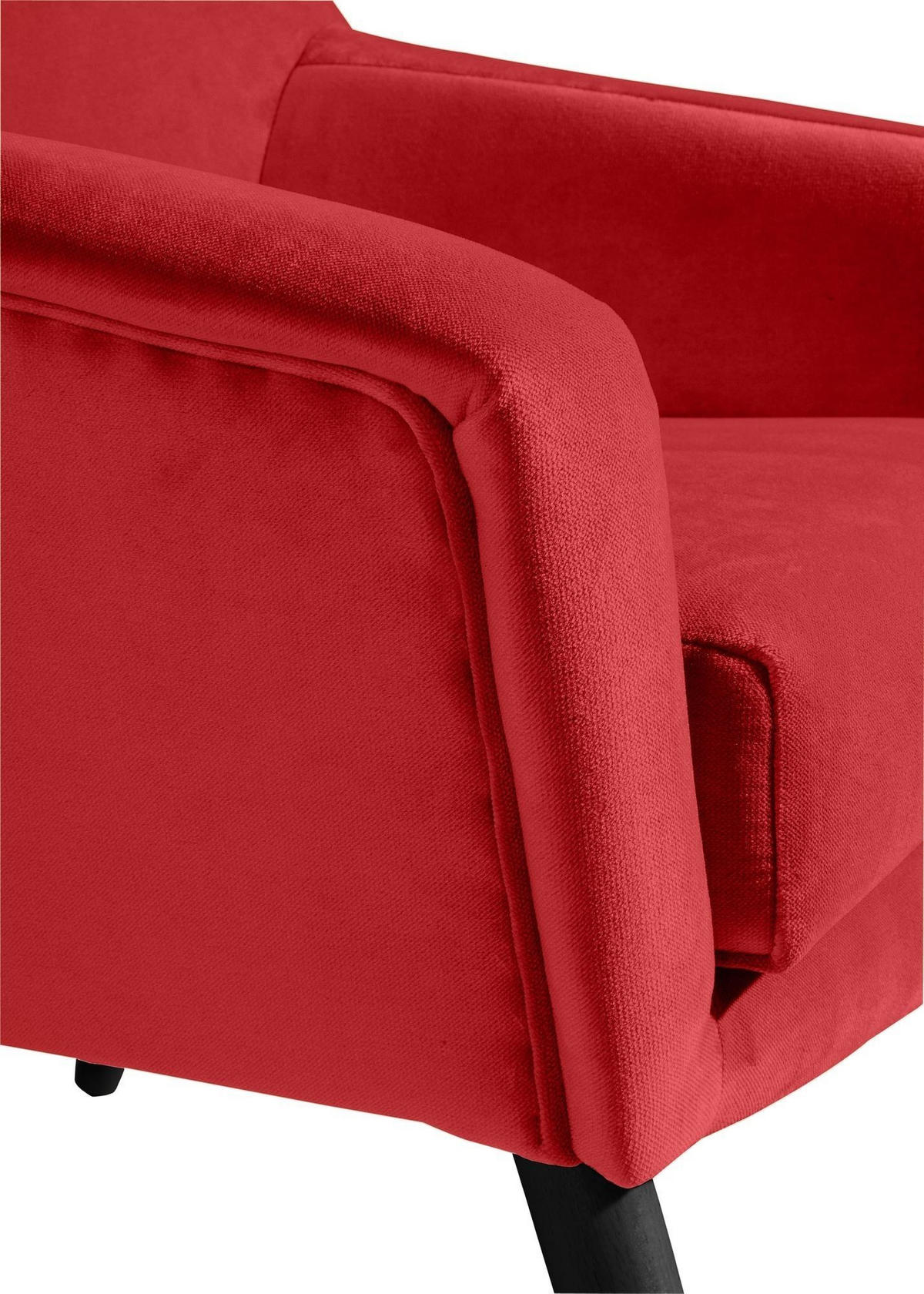 SESSEL Kachka Bezug Samtvelour Buche schwarz / rot - Rot/Buche Kolonial, Kunststoff (71/81/67cm) - 58aufmkessel