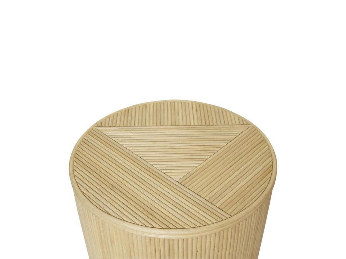 BEISTELLTISCHE rund 2er-Set mit Stauraum - Rattan - 50 x 46 cm & 39,5 x 36 cm - Holzfarben hell - GABES - Naturfarben, Holzwerkstoff (50/50/46cm) - Vente-Unique