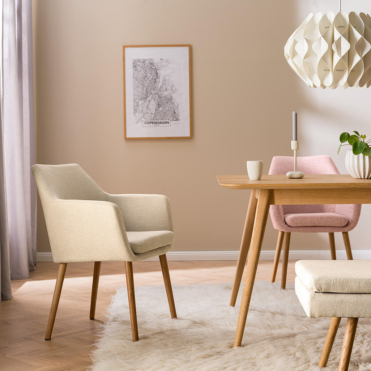 ARMLEHNENSTUHL - XXL - Beige, Textil (62/84/62cm) - home24