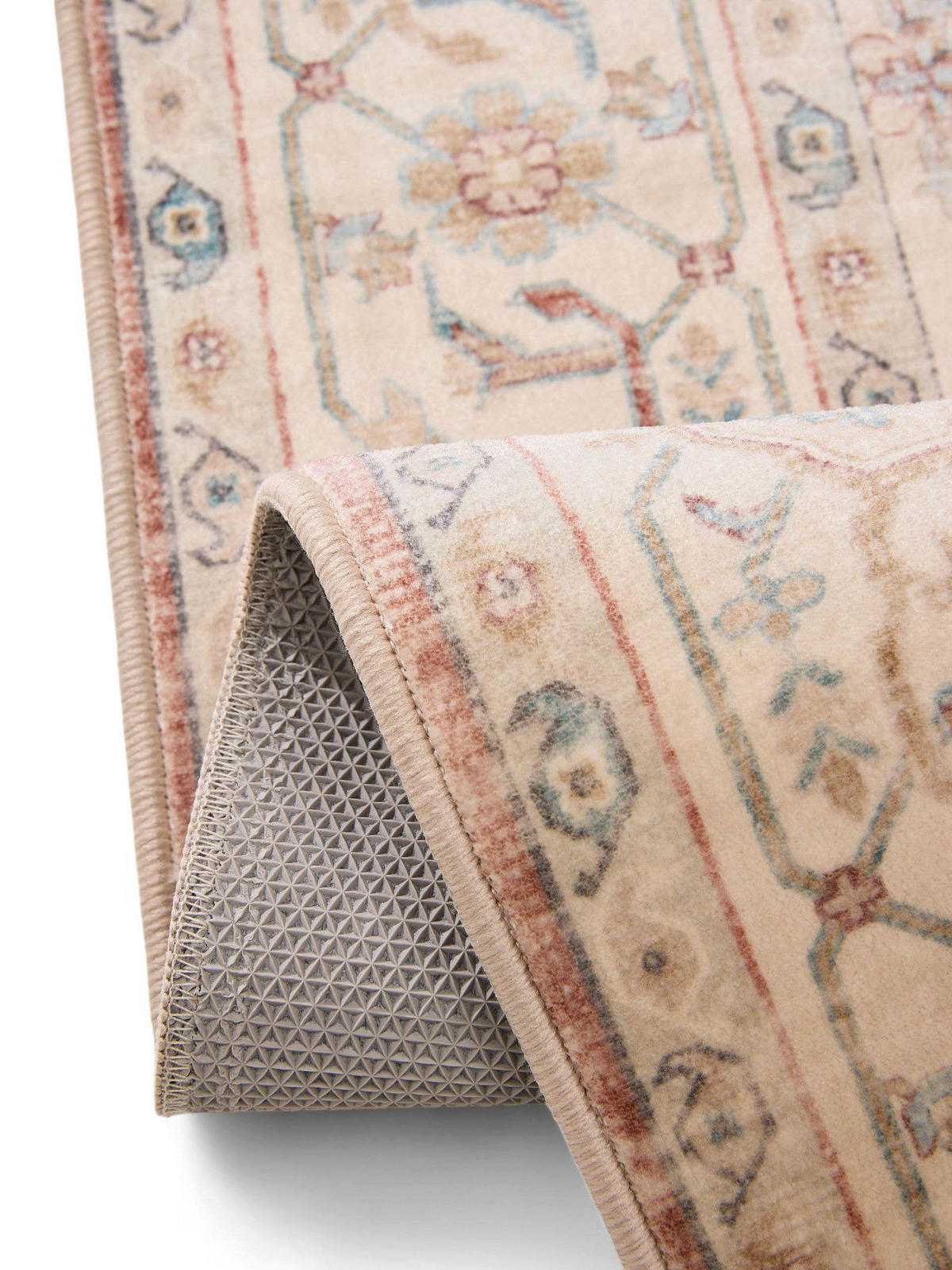 VINTAGE-LÄUFER Miray waschbar 80/240 cm - Rot/Multicolor, Kunststoff (80/240cm) - benuta Nest