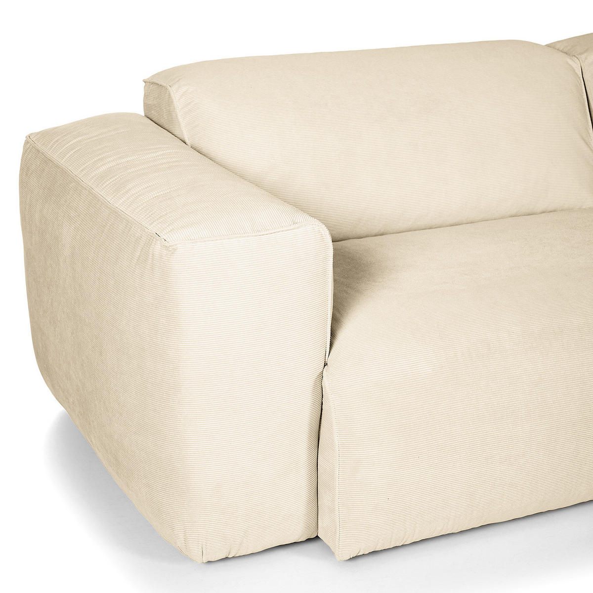 3-SITZER ECKSOFA mit Recamiere - Beige/Schwarz, Kunststoff/Textil (295/231cm) - home24