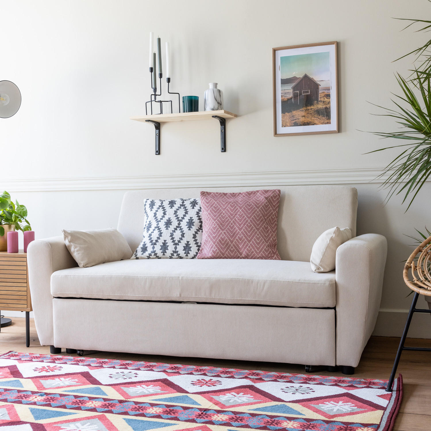 SOFA MATT Beige 2 Plätze - Beige, Textil (93/85/169cm) - Happy Garden