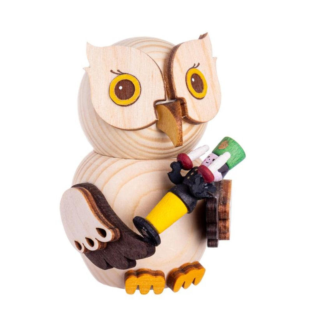 DEKOFIGUR Holzfigur Minieule mit Bergmann 7cm - Multicolor, Holz (5/7/5cm)