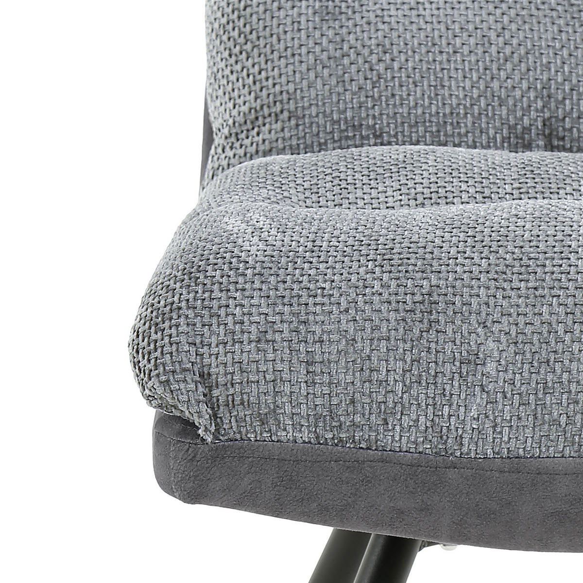 POLSTERSTUHL - 2er-Set - Schwarz/Grau, Textil/Metall (48/95/66cm) - home24