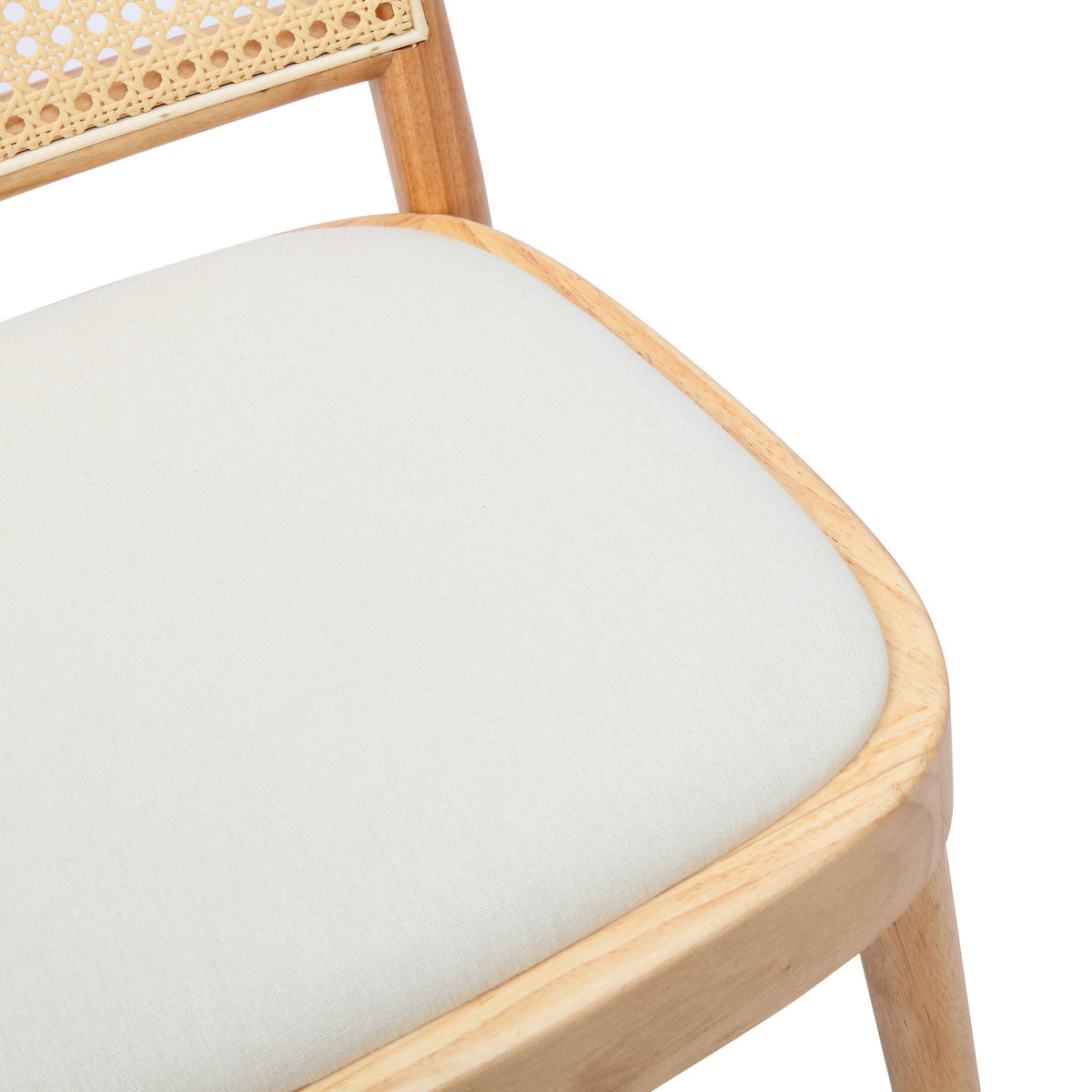 ESSZIMMERSTÜHLE 2er-Set Massivholz Rattan Leinen Holz - Naturfarben, Holz (52/84/45cm) - FLIEKS