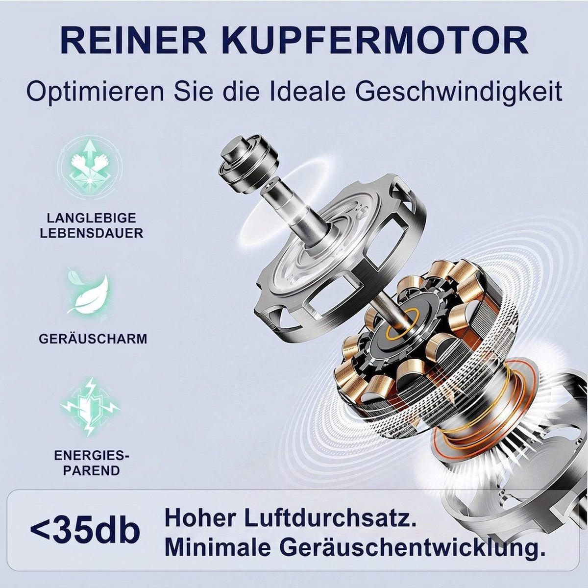 DECKENVENTILATOR & 3 Holzflügeln, Speicherfunktion, Fernbedienung - Braun, Holzwerkstoff (107/107/51cm) - Gisaae