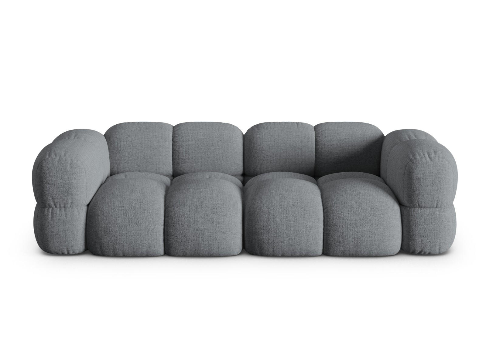 SOFA Loretto aus strukturiertem Stoff grau 4 Sitzplätze - Grau, Textil (100/68/250cm) - Cosmopolitan Design