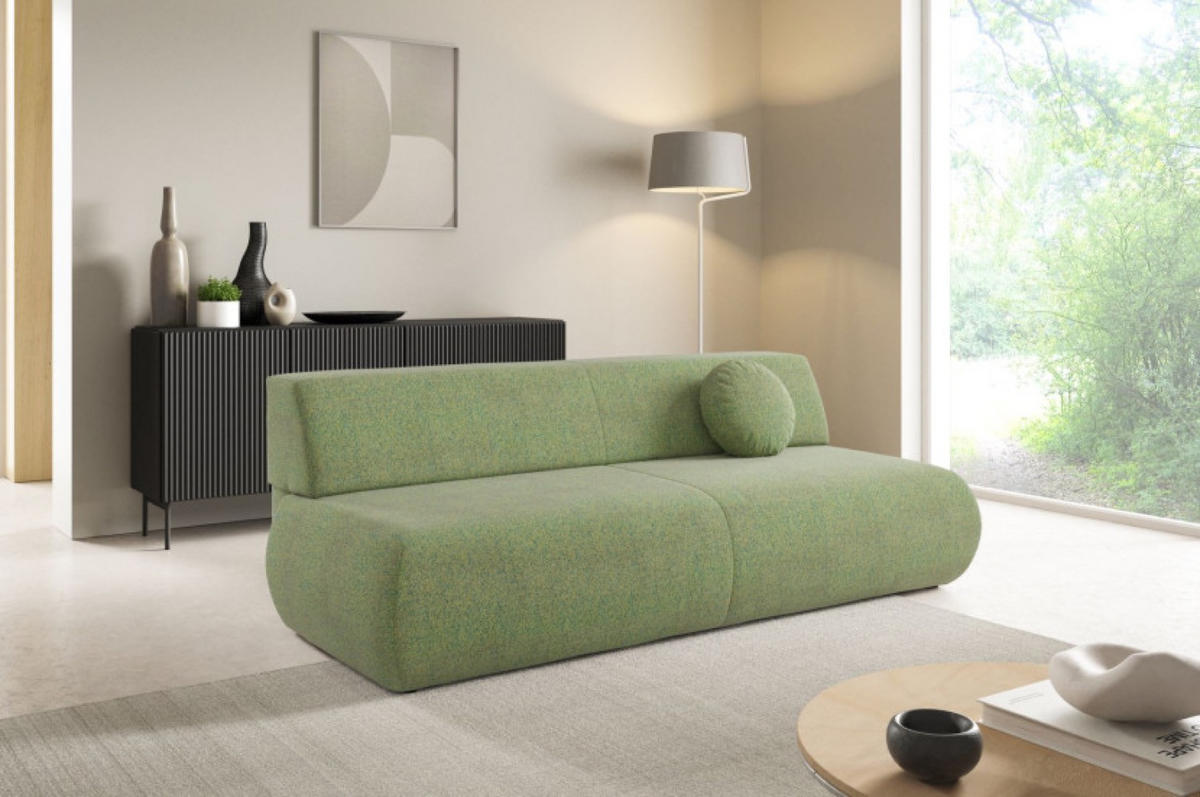 SITZSOFA Grün PENTI Mit Schlaffunktion Bez Armlehnen - Grün, Textil (214/74/100cm) - Sepro Meble