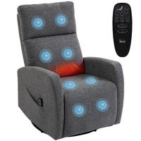 MASSESESSEL Dunkelgrau mit Massagefunktion, Wärmefunktion und Liegefunktion 97/73,5/108 cm - Dunkelgrau, Textil (97/108/73.5cm) - PANGIVO