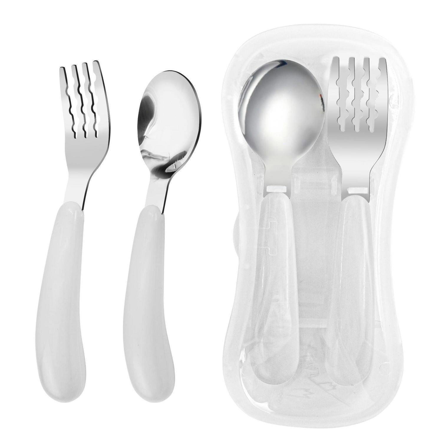 KINDERBESTECK Set 2-teilig mit Reiseetui Weiß - Weiß, Metall