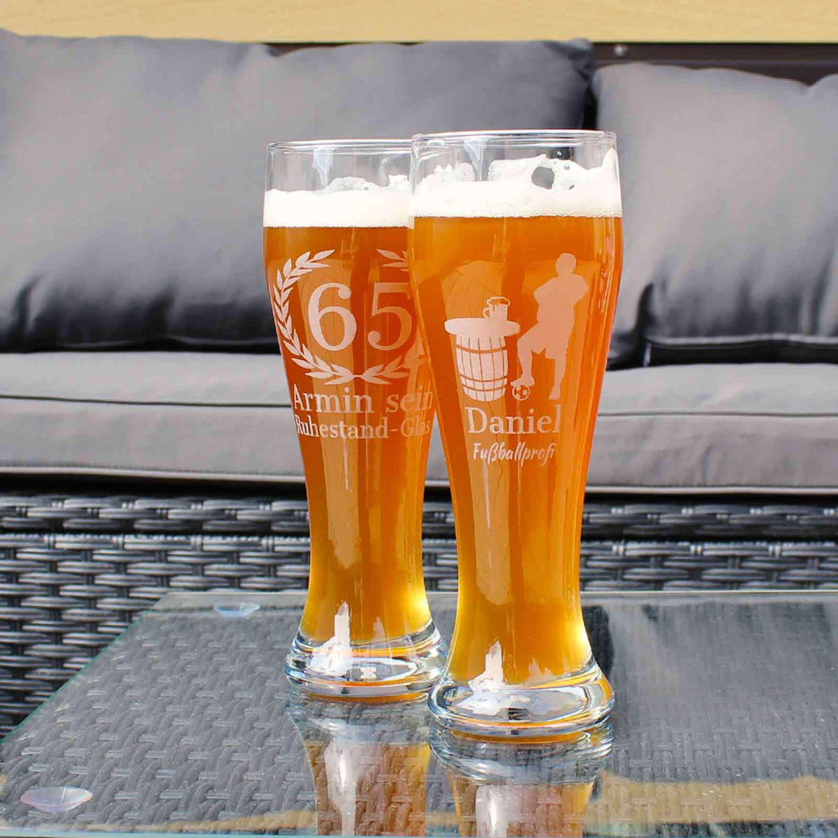WEIZENBIERGLAS MIT GRAVUR 50. Jubiläum transparent 0,5 l - Transparent, Glas (0.5L) - LUXENTU