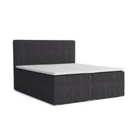 BOXBETT LOFT IV 200/200 Cord Anthrazit mit Bonell-Federkernmatratzen H3 - Anthrazit, Holz/Holzwerkstoff (200/200cm) - Deine Möbel 24