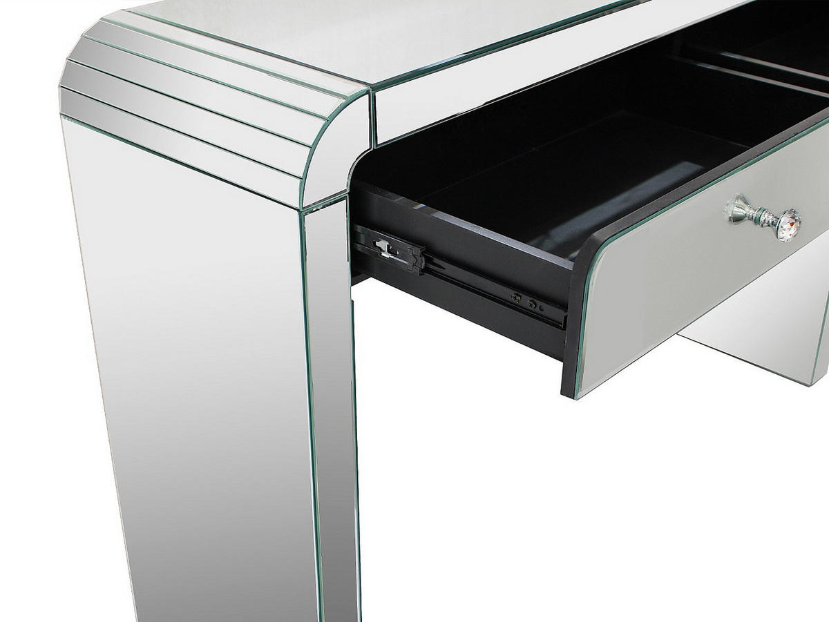 KONSOLENTISCH - 120 cm x 35 cm - Glas - Silberfarben - PIKIO - Silberfarben, Glas (35/120/80cm) - Vente-Unique