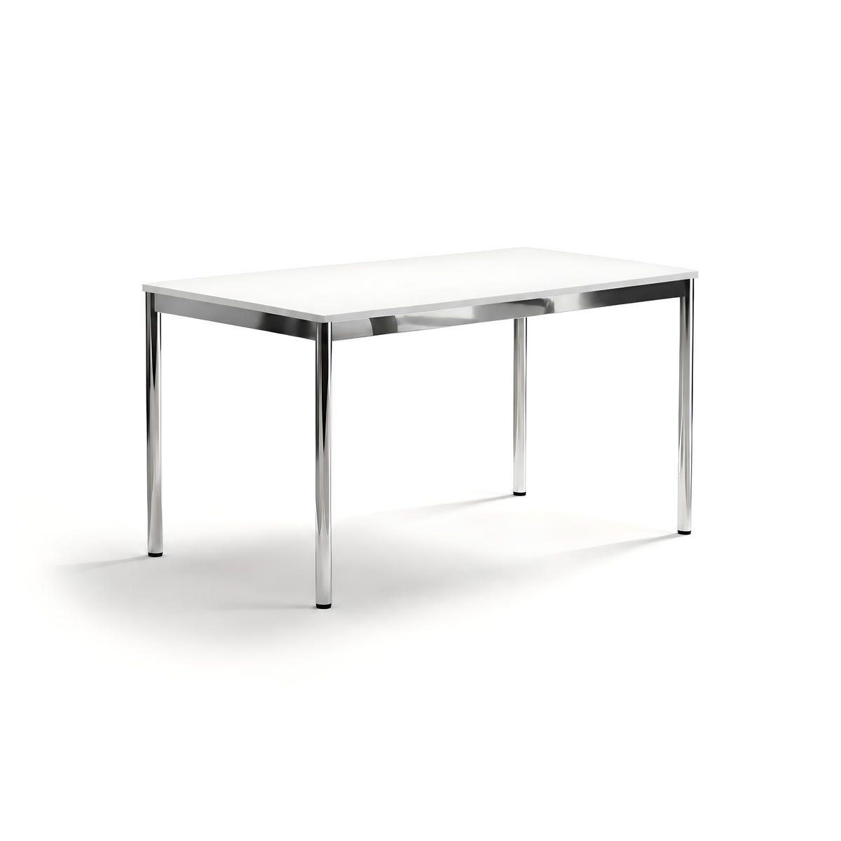 SCHREIBTISCH VST1 120 x 90 cm Weiß – höhenverstellbar - Chromfarben/Weiß, Holzwerkstoff (120/90/75.5cm) - Versee