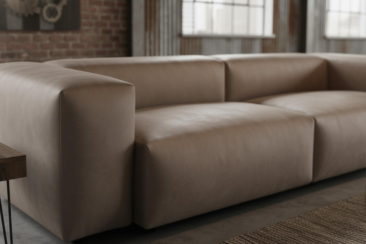 SOFA CELESTE Anthrazit Lederfaserstoff - Anthrazit/Schwarz, Leder/Kunststoff (302/72/114cm) - KAWOLA