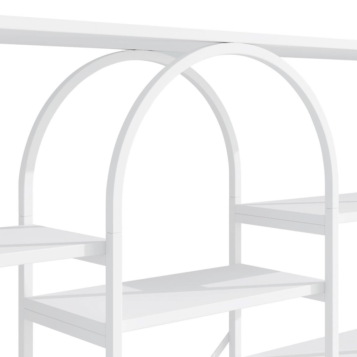 BÜCHERREGAL in Weiß Regal aus Stahlrohren und MDF mit Stauraumfächern für Wohnzimmer, B160/T30/H180 cm - Weiß, Holzwerkstoff/Metall (160/180/30cm) - STILVORA