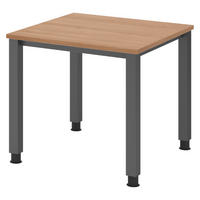 SCHREIBTISCH Serie-Q Gestell: Graphit 80/80/74 cm in Nussbaumfarben - Nussbaumfarben, Holzwerkstoff (80/80/74cm) - bümö