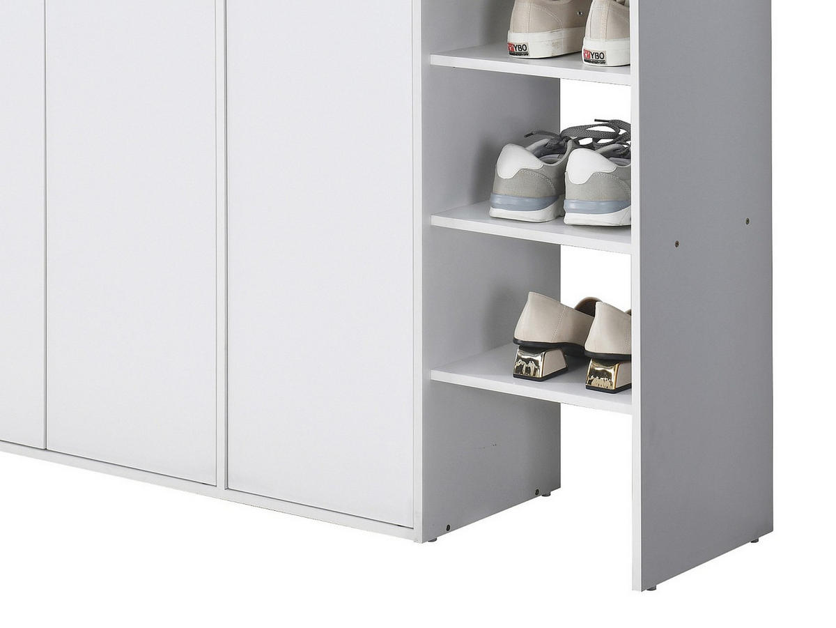 SCHUHSCHRANK - 120 cmcm x 30 cmcm - Holz, Platte - Naturfarben Hell, Weiß - SKAIDO - Naturfarben/Weiß, Holz (120/80/30cm) - Vente-Unique