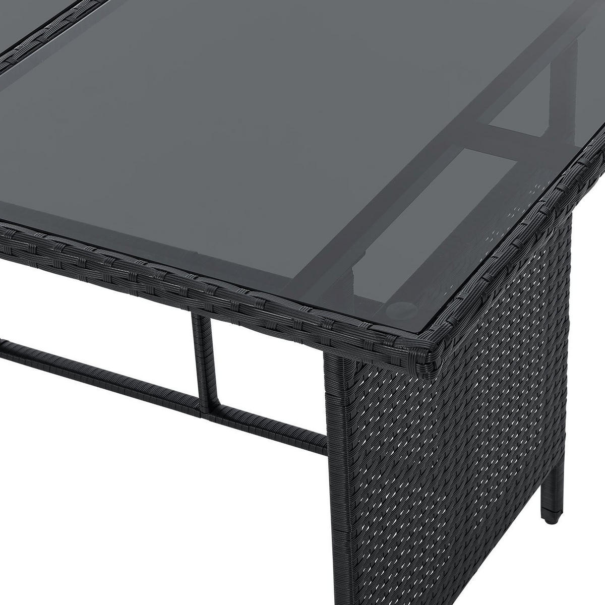 SITZGRUPPE Turin schwarz Polyrattan - Schwarz, Kunststoff - Juskys