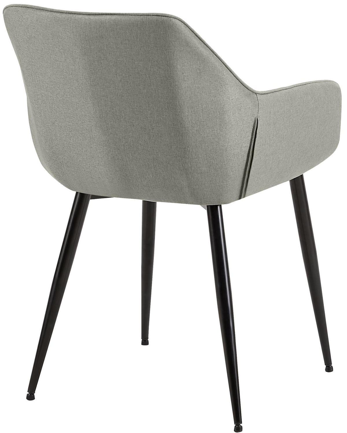 ARMLEHNENSTUHL 2er Set Stoff Hellgrau - Hellgrau/Schwarz, Textil/Metall (52/82/63cm) - CLP