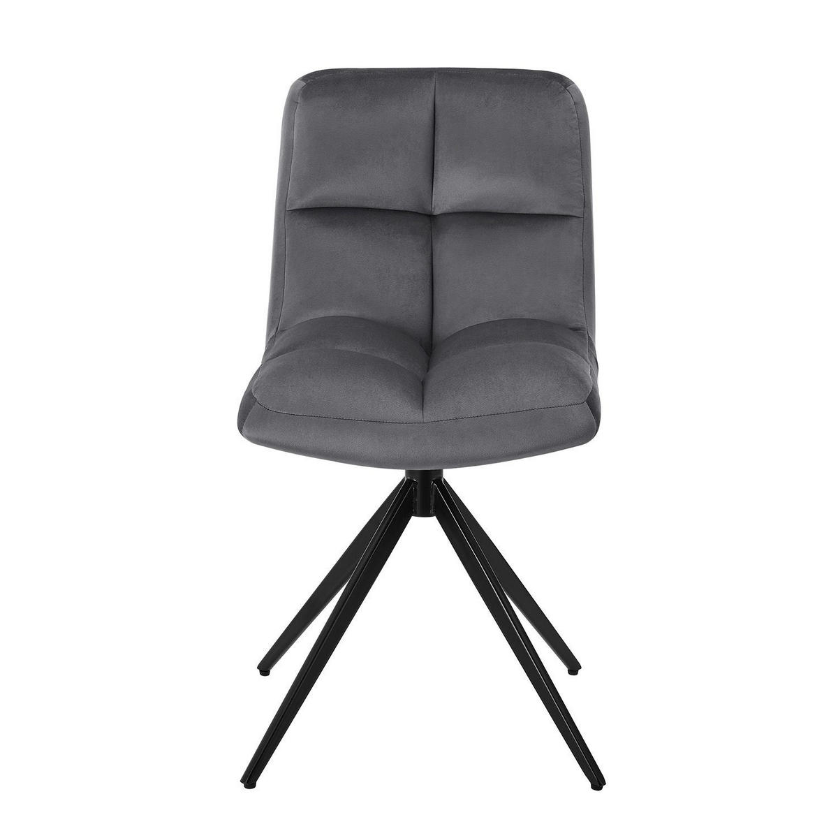 DREHSTUHL Dallas samt dunkelgrau (2er-Set) - Dunkelgrau, Textil (45/84/45cm) - Juskys