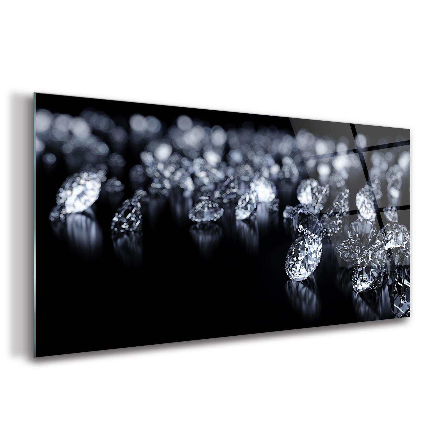 Tulup Glasbild Schwarz 120x60 cm