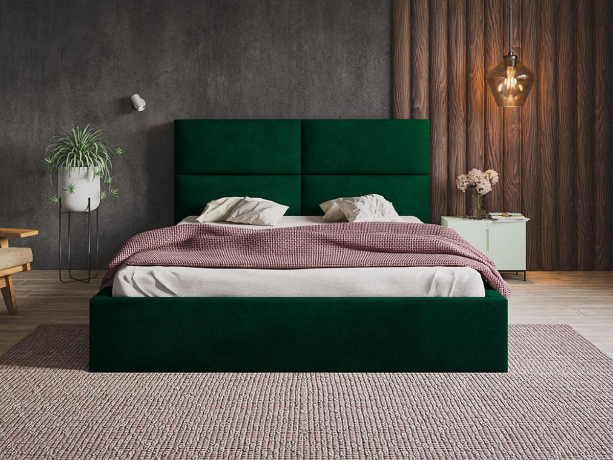 POLSTERBETT Marad 120x200 Grün - Naturfarben/Grün, Holz/Textil (120/200cm) - Graingold