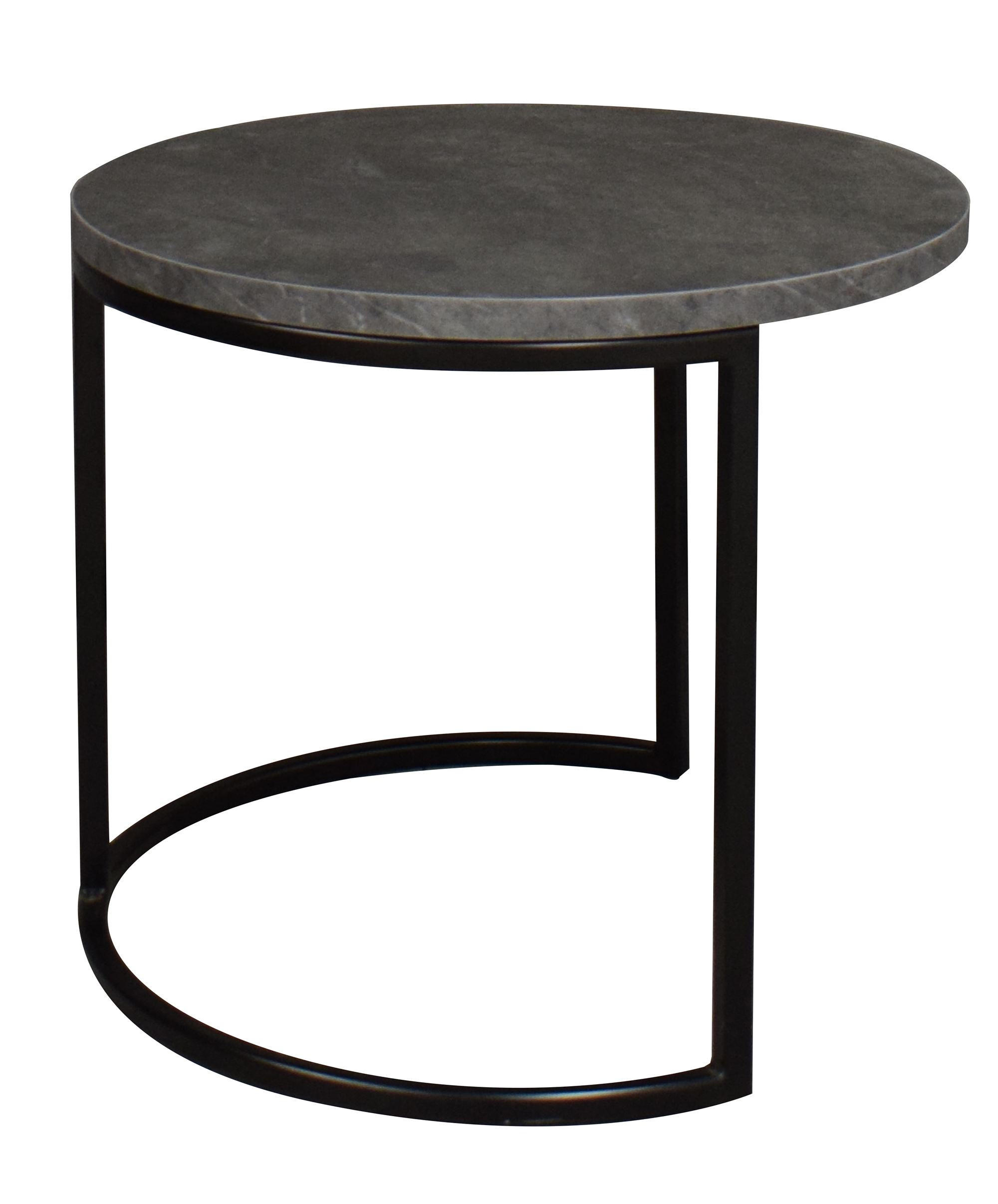 COUCHTISCH Rund Elesa 2 60x51x60 Holzwerkstoff Schwarz/Keramik grau - Schwarz/Grau, Holzwerkstoff (60/60/51cm) - 58aufmkessel