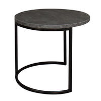 COUCHTISCH Rund Elesa 2 60x51x60 Holzwerkstoff Schwarz/Keramik grau - Schwarz/Grau, Holzwerkstoff (60/60/51cm) - 58aufmkessel