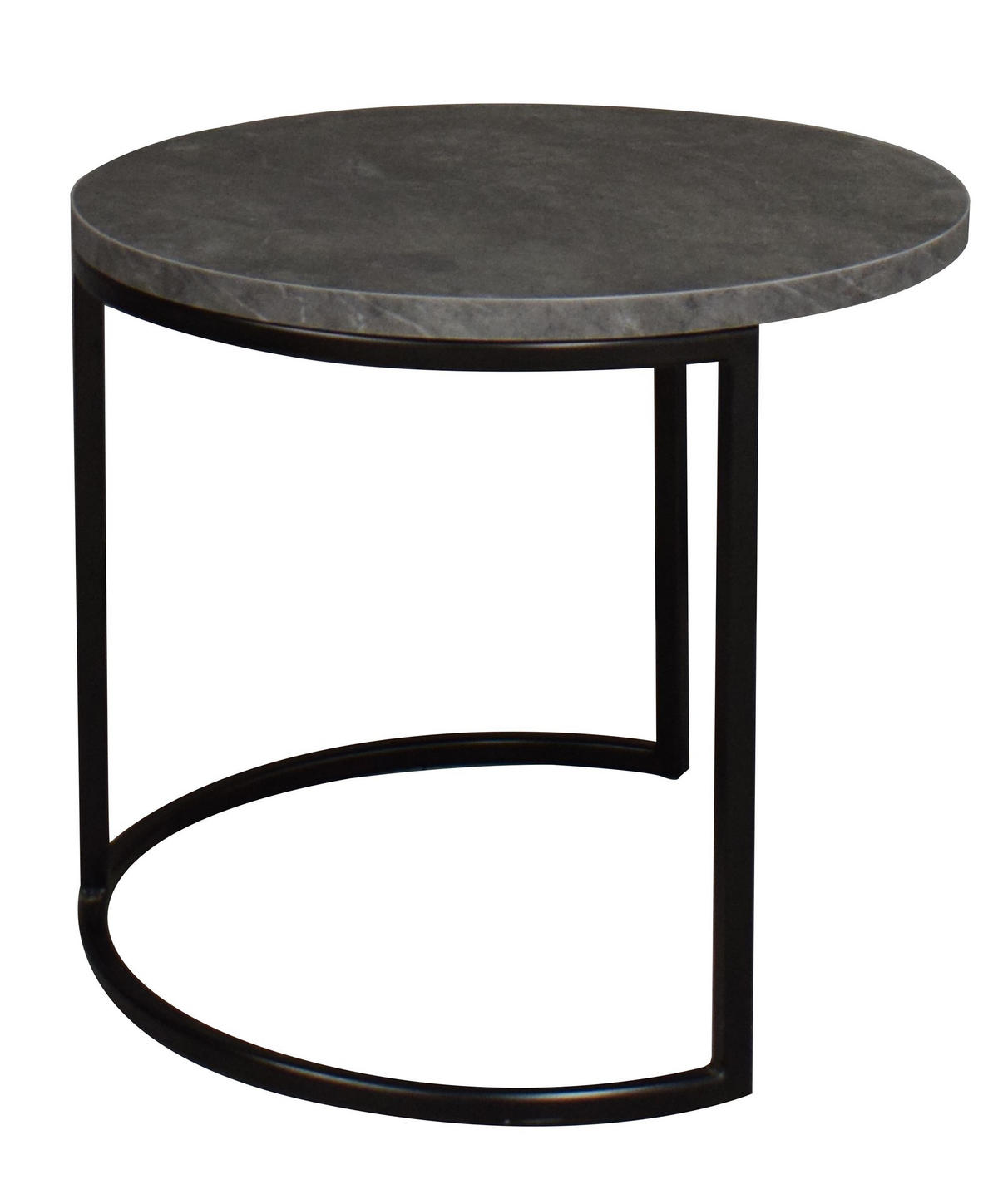 COUCHTISCH Rund Elesa 2 60x51x60 Holzwerkstoff Schwarz/Keramik grau - Schwarz/Grau, Holzwerkstoff (60/60/51cm) - 58aufmkessel