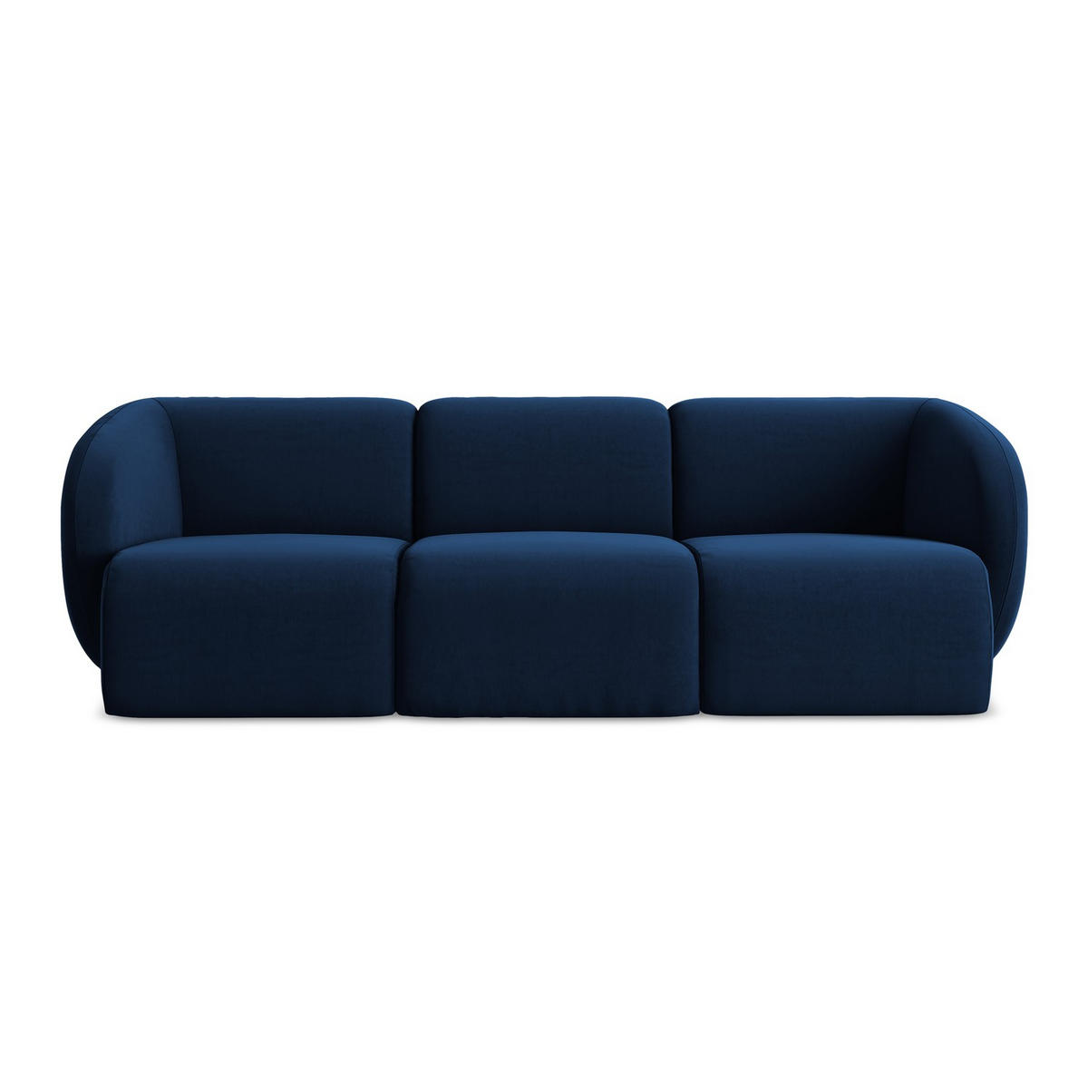 3-SITZER SOFA Samt Stoff Blau - Türkis/Schwarz, Holzwerkstoff/Kunststoff (244/75/94cm) - LaMiaSofa