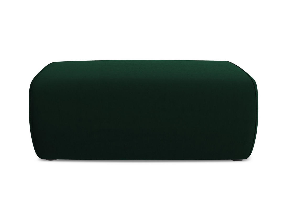 POUF Samt Stoff Grün - Dunkelgrün/Schwarz, Kunststoff/Textil (102/40/62cm) - Makamii