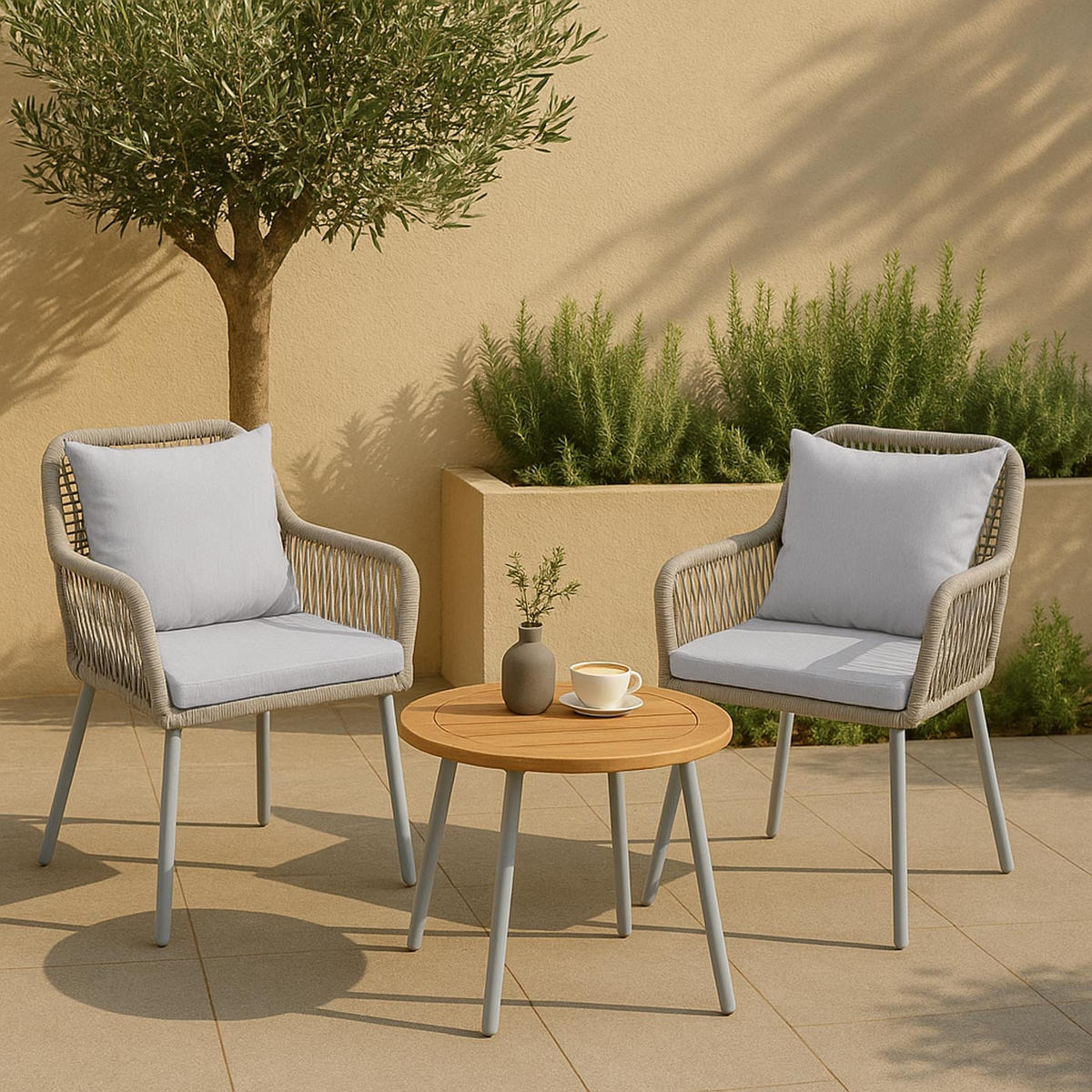 GARTENSTUHL Grau - Grau, Textil (54/81/62cm) - MCW