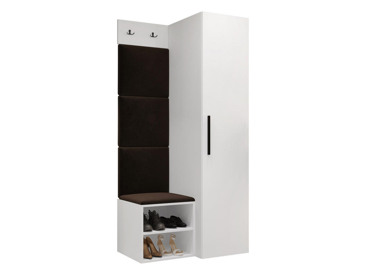 GARDEROBEN-SET Medi III - Schwarz/Braun, Holzwerkstoff/Kunststoff (40/191/50cm) - MIRJAN24