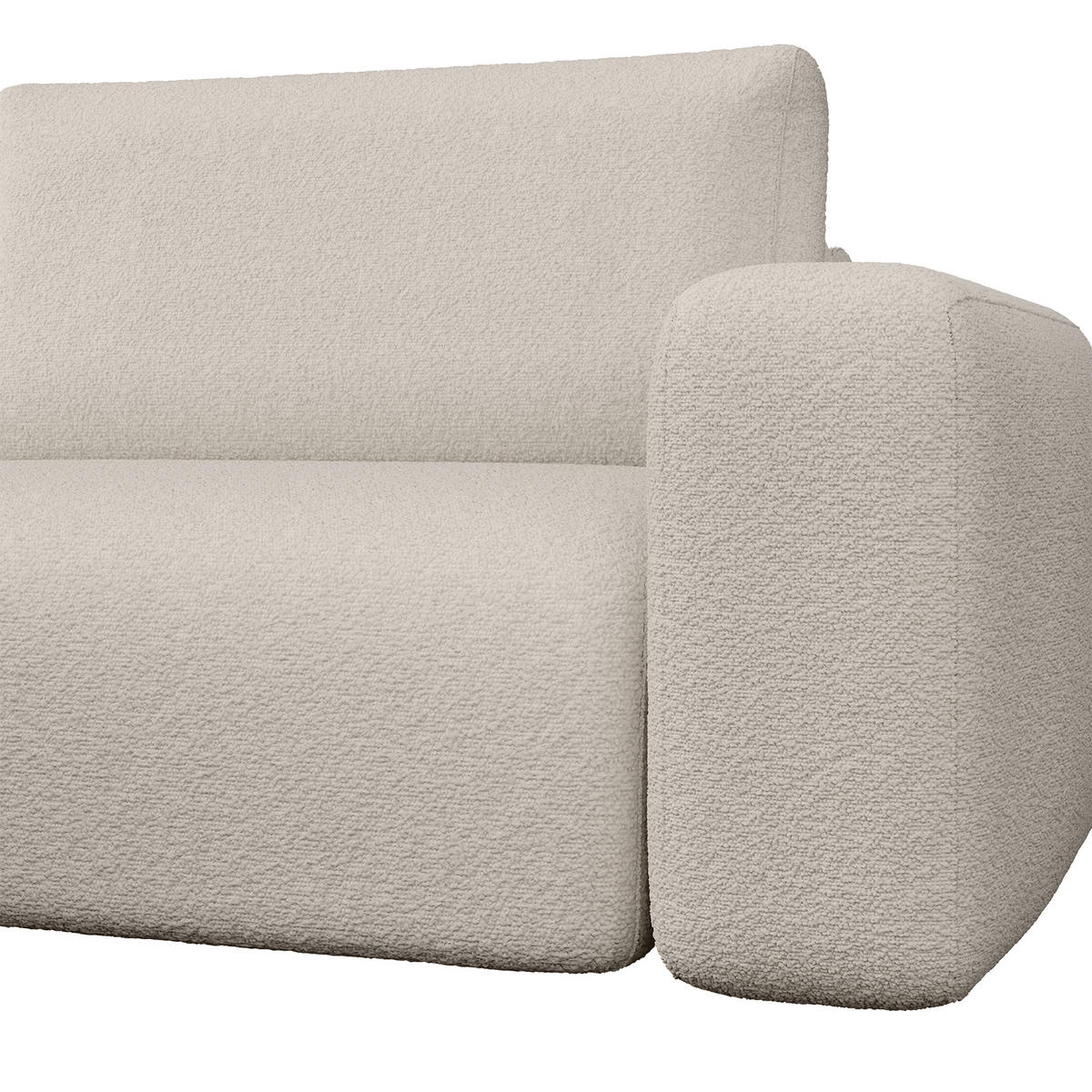 ECKSOFA TALW L MINI mit Schlaffunktion, Weiß - Weiß, Textil (257/148cm) - Fedve