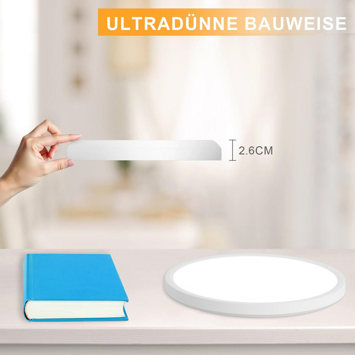 LED-DECKENLEUCHTE Lupton 30/30/2.6cm - Weiß, Kunststoff (30/30/2.6cm) - Nettlife