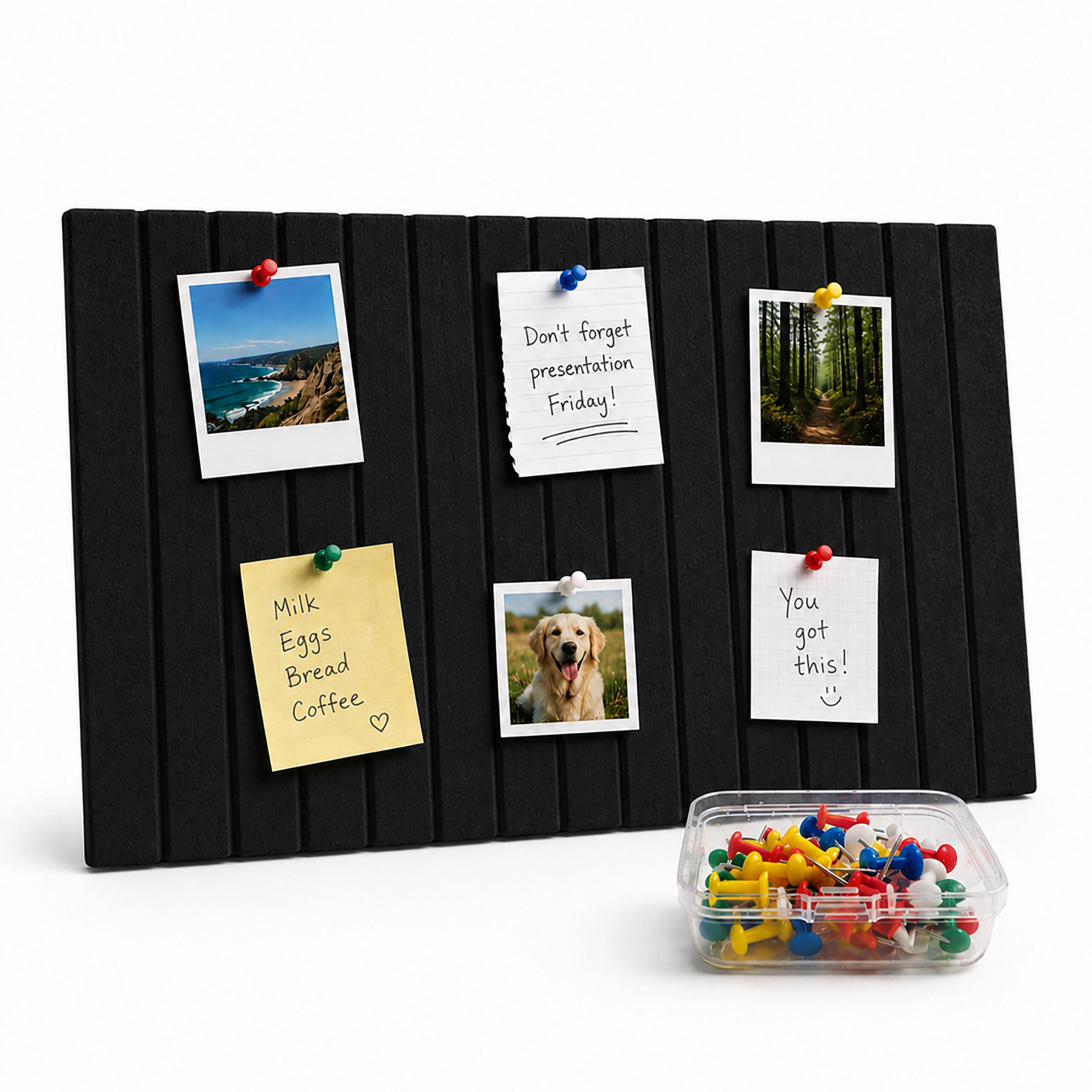 PINNWAND Schwarz Filz selbstklebend 2er-Set 60x40 cm - Schwarz, Textil (60/0.9/40cm) - Relaxdays