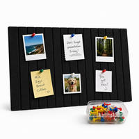 PINNWAND Schwarz Filz selbstklebend 2er-Set 60x40 cm - Schwarz, Textil (60/0.9/40cm) - Relaxdays