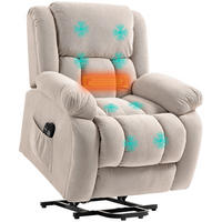 MASSAGESESSEL DE-15434 elektrisch mit Massage, Heizung und Aufstehhilfe - Beige, Metall (104/100/93cm) - ComfortXL