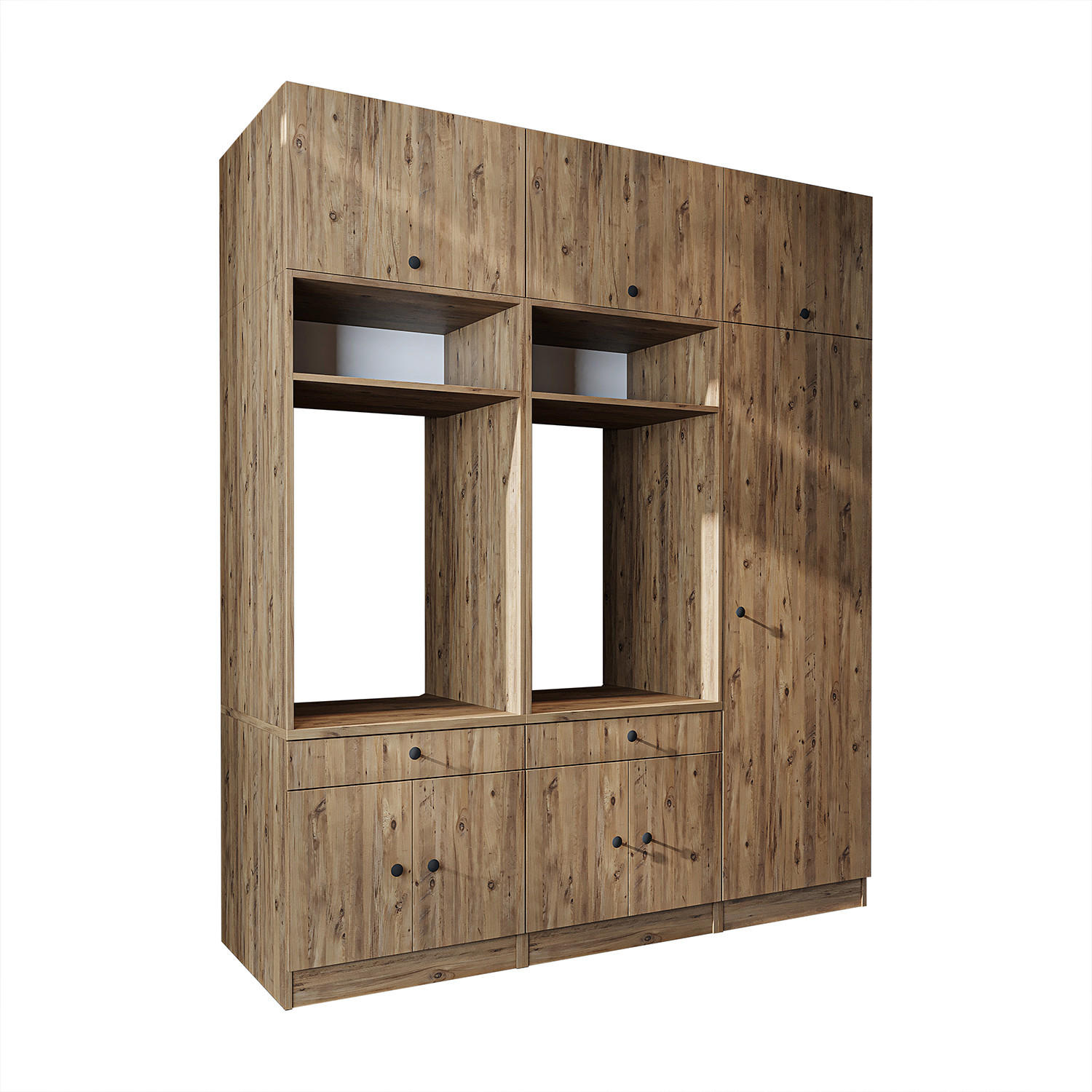 WASCHMASCHINENSCHRANK Serie 1 194cm Breit, 230cm Hoch - Eichefarben, Holzwerkstoff (194/230/67cm)