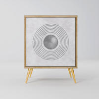 SIDEBOARD SOLID CIRCLES, Eichefarben, 57,5x42x75,5 cm, Goldfarbene Metallfüße - Eichefarben/Goldfarben, Holzwerkstoff/Metall (57.5/75.5/42cm) - SpaceRebels