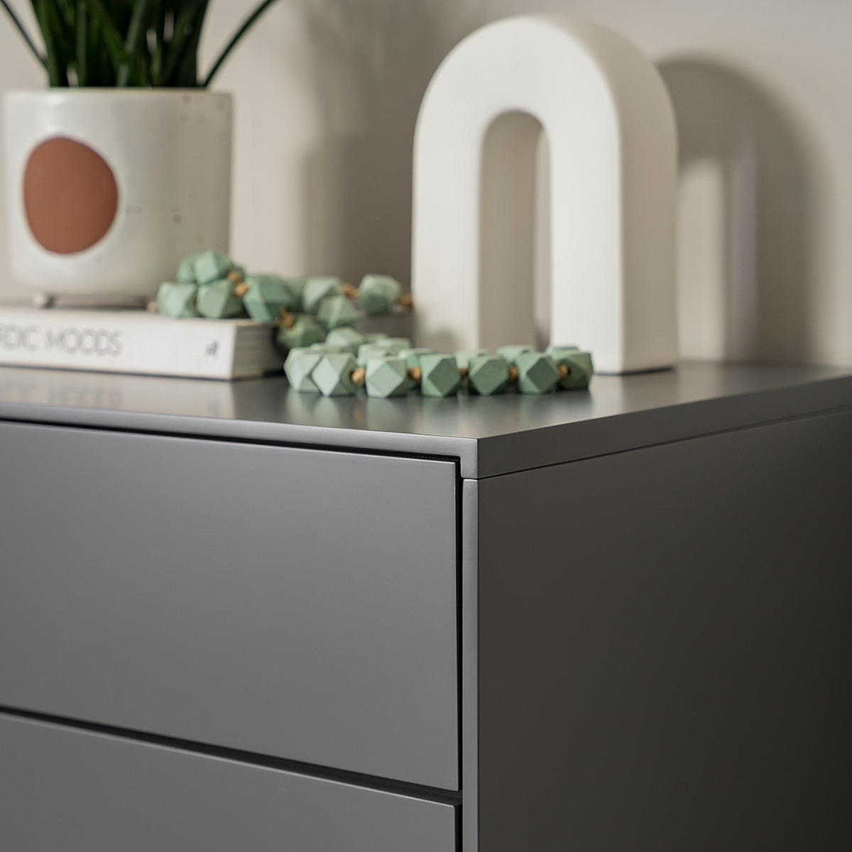 SCHUHKOMMODE mit 1 Schublade und 1 Tür - Eichefarben/Grau, Holzwerkstoff (60/132/38cm) - home24